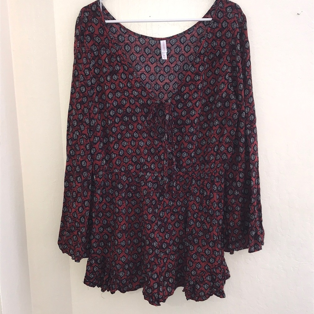 Xhilaration XXL Maroon Romper Longsleeve✨